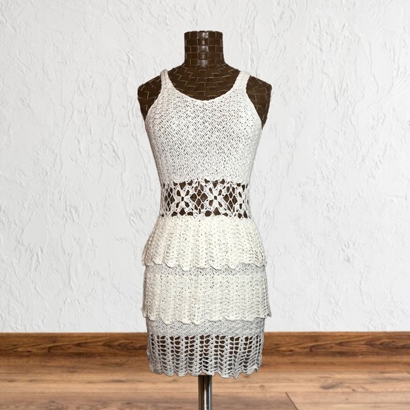 Vintage Dresses & Skirts - Vintage 70’s Crochet Mini Dress